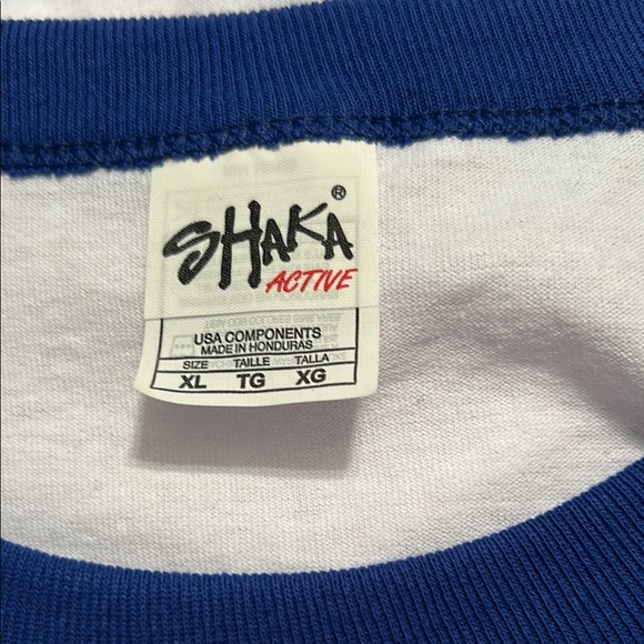 Men’s Blue and White Raglan Sleeve Shirt - Picture 2 of 2